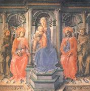 Fra Filippo Lippi Madonna and Child Enthroned with Sts Francis,Damian,Cosmas and Anthony of Padua oil painting